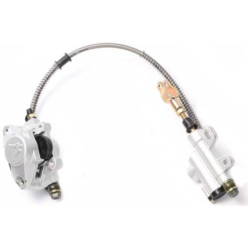 Silver Rear Disc Brake Caliper Cylinder Assembly with Pads For 50-125cc ATVs Go Kart Buggy ATV