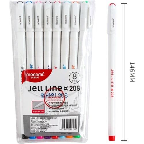 Korean Monami 0.4 Mm Colorful Gel Pen Metal Tip Drawing Pen for Doodle Sketch Painting 8 Colors Available 208