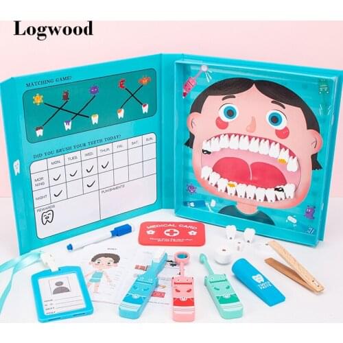 Children Simulation Dentist Check Teeth Model Set Pretend Play Medical Kit Model Educational Toy Role Play Learing Toys