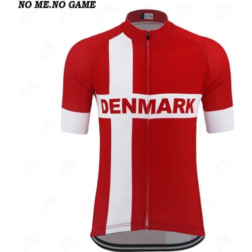 Summer NEW Mens DENMARK Bike Shirt Country Team Cycling Jersey Red Short Sleeve Road Racing Clothing Mountain Jersey