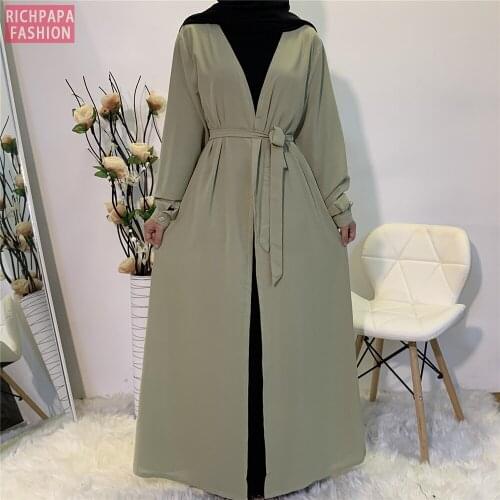 Eid Mubarak Abaya Kimono Cardigan Kaftan Dubai Turkey Hijab Muslim Dress Islam Clothing Abayas For Women Robe Musulman De Mode