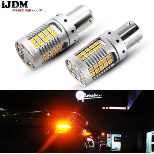 IJDM BAU15S LED Amber Yellow LED Chip No Hyper Flash 1156 PY21W P21W LED Front Rear Turn Signal Light Bulb For VW Golf4 Jetta