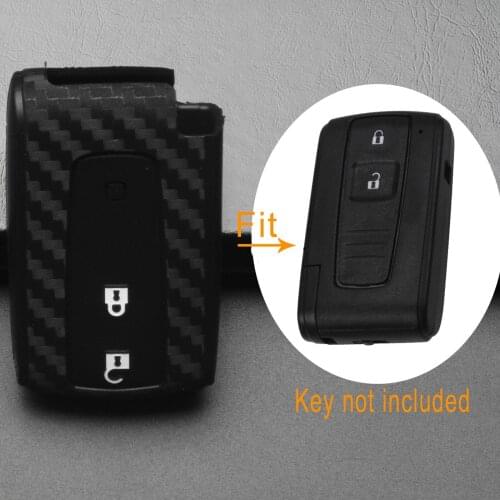 Kutery 2 Buttons Remote Car Key Case Silicone Protect Shell For Toyota Prius Crown Avensis Verso Carbon