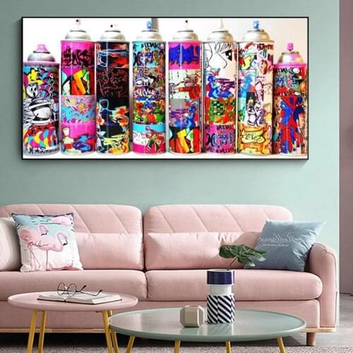 Spray Can of Graffiti Art Street Art Painting Poster Printmaking HD Pictures Printed on Canvas for Room Home Decor Wall Art