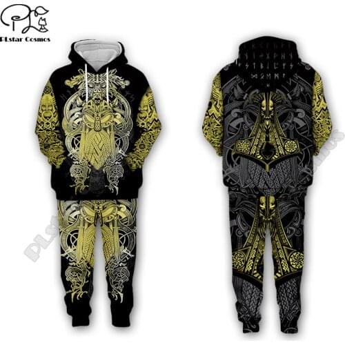 Men for women Viking tattoo 3d all ove Printed Set hoodie Unisex streetwear hip hop Tracksuit Cosplay costumes style-1
