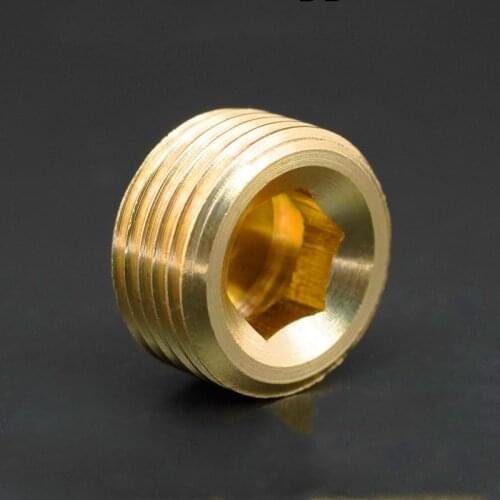 Copper 1/8" 1/4" 3/8" 1/2" 3/4" Male Thread Brass Pipe Hex Head End Cap Plug Fitting Coupler Connector Adapter
