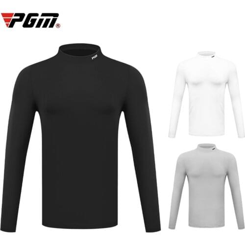 PGM Men Winter Cashmere Bottom Shirt Golf Tennis Volleyball Clothing Warm Long Sleeve Polo T Shirts