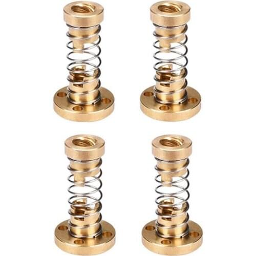 T8 Anti Backlash Spring Loaded Nut Pitch 2mm Elimination Space Nut for 8mm Acme Threaded Rod Lead Screws