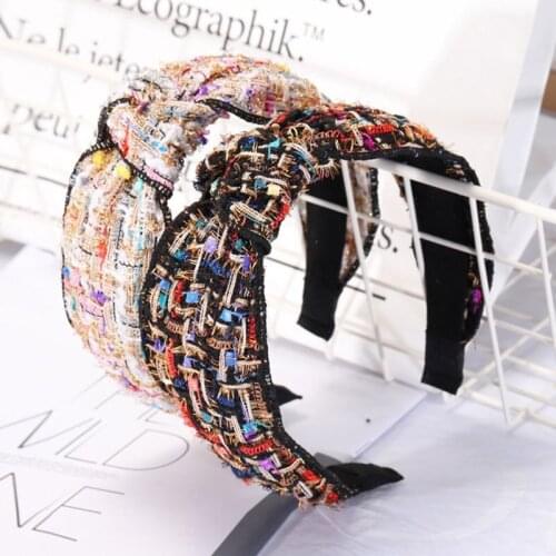 Colorful Fabric Cross Headbands Twisted Knotted Hair Band For Women Girl Turban Wide Vintage Hair Hoop Headwear Hair Accessories