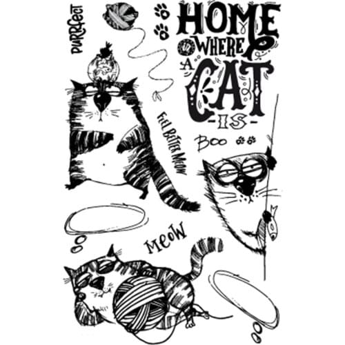 Home is where the Cat is Transparent Clear Silicone Stamp Seal for DIY scrapbooking photo album Decorative clear stamps