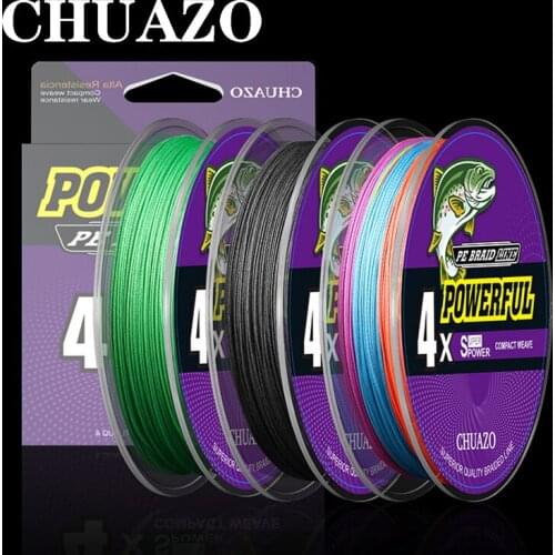 CHUAZO 4 Strands 100M 150M Multicolor Braided Fishing Line Sea Saltwater Carp Fishing Weave Extreme 100% PE 10.5LB-88.6LB