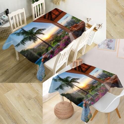 Custom Landscape Tablecloth Forest Art Kitchen Dining Table Decoration Home Rectangular Party Table Covers More Size 0804