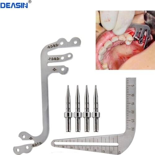 Dental Implant Surgical Drill Guide Locator Instruments Set Tooth Measuring Ruler Calipers Bone Ridge Dental Implant Locator L&S
