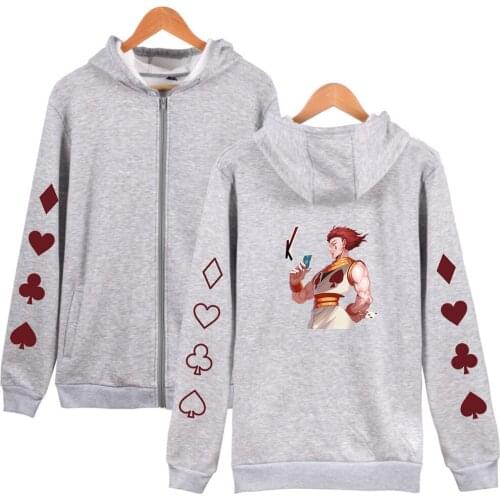 Anime HUNTER x HUNTER Zipper Hoodies Men Women Sweatshirt Hisoka Hooded Anime Clothes Boy Girls