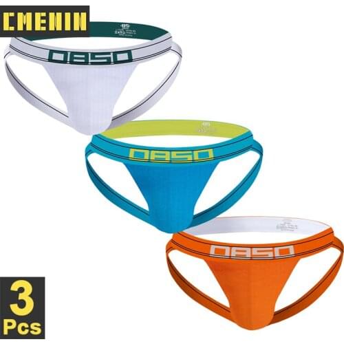 3Pcs Soft Gay Sexy Underwear Man Jockstrap Underpants Ins Style Cotton Stringi Mens Thong and G String Men Panties Penis BS3131
