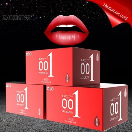 Olo Dotted Ultra-thin Condoms Hyaluronic Acids Lasting Lubricated Condom Increase Dotted Design Penis Sleeve Kondom