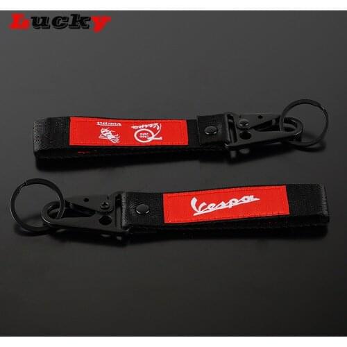 Universal Key Rope Keychain Keyring For Piaggio Vespa GTS300 GTS250 GTS LX LXV SPRINT PRIMAVERA 125 150 200 With Logo Key Ring