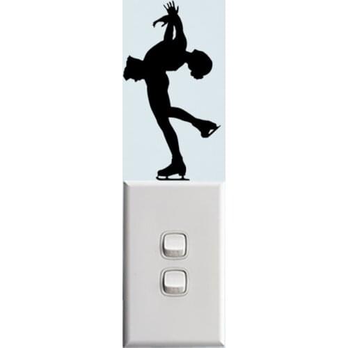 Figure Skater Bedroom Vinyl Light Switch Decal Home Decor Wall Sticker 6SS0454