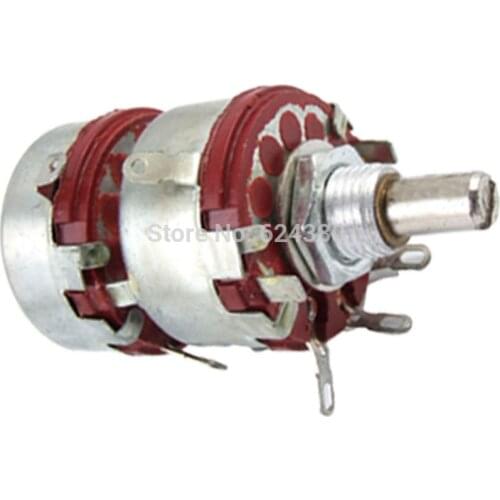 WTH118 1K 4K7 10K 47K 100K OHM 20% 2W 2 Two Tang Rotary Wire Wound Taper Potentiometer Carbon Pot w Knob Cap