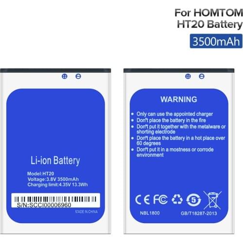 YCDC 1PC New 3500mAh High Capacity Phone Battery For HOMTOM HT20 Battery Replacement Backup Batteries for HOMTOM HT20 Pro