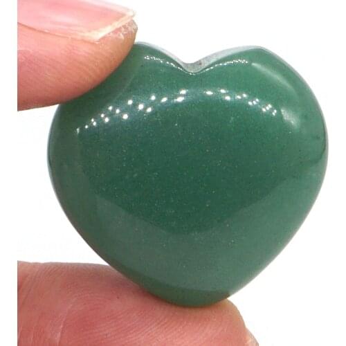 1.2" Puffy Love Heart Assorted Natural Green Aventurine Hand Carving Reiki Healing Energy Chakra Gift