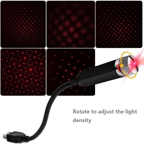 1Pcs USB Car Interior Atmosphere Star Sky Lamp Ambient Star Light Bulb Ajustable 0.15W Metal Mini Size Decorative Lights Stick