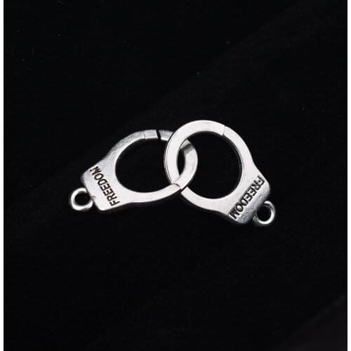 10Pcs/Lot Handcuffs Freedom Pendants Jewelry Making Supplies Bracelet Necklace Earrings Connectors DIY Charms Accessories
