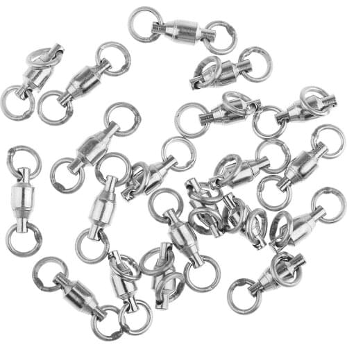 20 Pieces High Strength Ball Bearing Swivels, Welded Rings Fishing Tackle Swivels Accessory Connectors Saltwater -30LB to135LB