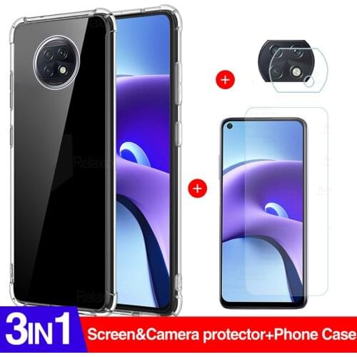 3-in-1capa,glass+airbag Case for Xiaomi Redmi Note 9T 5G Screen Protector For Redmi Note 9 t Redme Note 9 T Shockproof Case