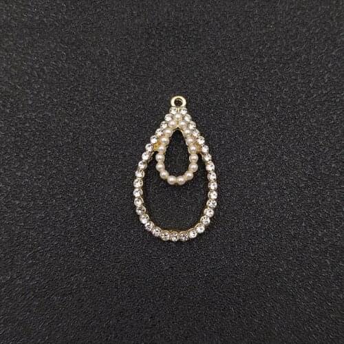 50pcs Water Drop Pendant Crystal Rhinestone Buckle Appliques For Headband strass Necklace Earring Ladies Hairpin Hair Clip Decor