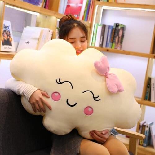 New Large Cartoon Cloud Plush Pillow super Soft Cushion Lovey Smile Cloud Stuffed Plush Toys For Children Baby Kids Girl Gift