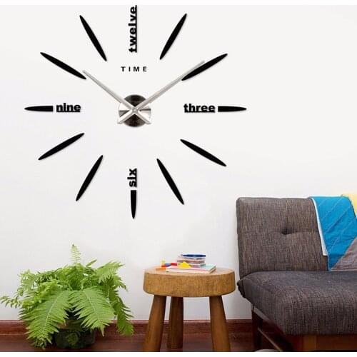 Large Wall Clock Sticker Acrylic Silent DIY Mirror Self adhesive Big 3D Wall Clocks Modern Design for Living Room Home Decor