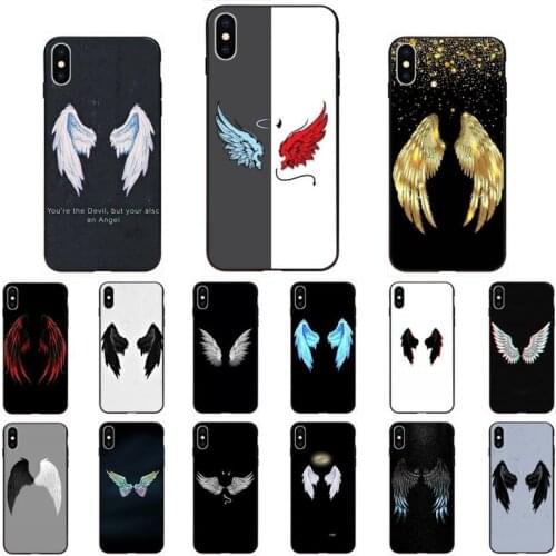 YNDFCNB Angel wings demon wings wing Phone Case for iPhone 11 12 pro XS MAX 8 7 6 6S Plus X 5S SE 2020 XR cover