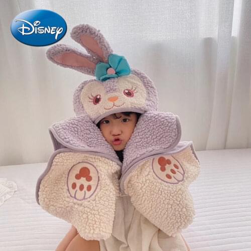 Disney Duffy Bear Stellalou Donald Duck Thick Blanket Hooded Shawl Cape Blanket