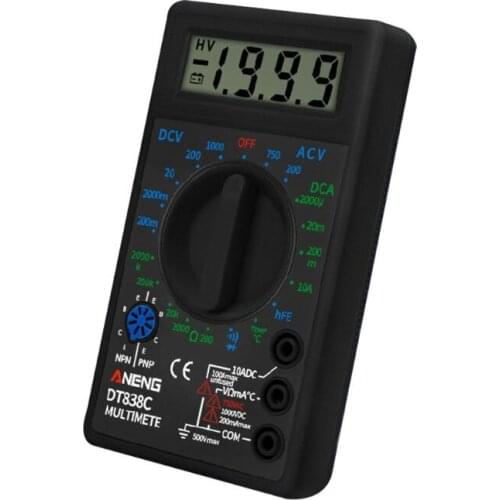 DT838 Digital Multimeter Tester AC/DC Voltage Current Resistance Temp Test Meter