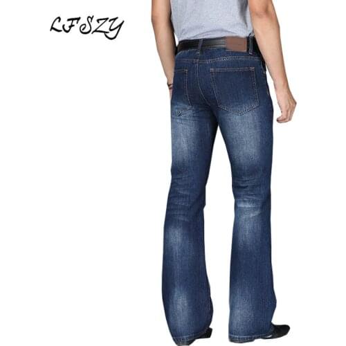 Jeans Men 2020 Mens Modis Big Flared Jeans Boot Cut Leg Flared Loose Fit high Waist Male Designer Classic Denim Jeans Pants