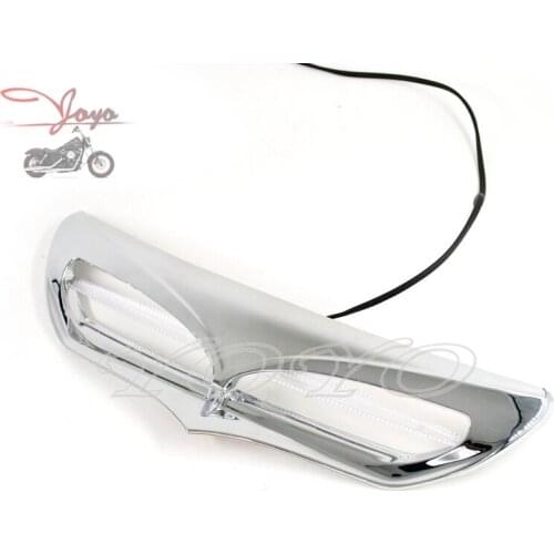 Chrome Batwing Fairing Vent Trim with LED Lights Cover For Harley Electra Glide Ultra Classic Street Glide Tri Glide Ultra 14-18
