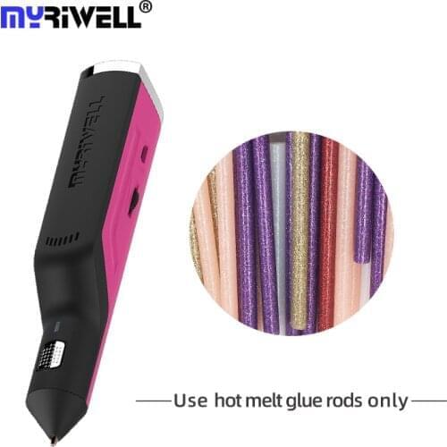 Myriwell Fix Tools Creative USB Pen Design 3D Printing Pen 6color Glue sticks 3d Pen mini Cordless Hot Melt Glue Gun