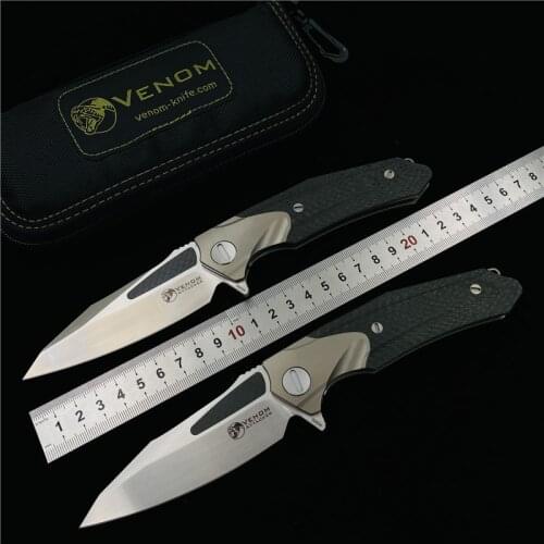 VENOM ATTACKER blade M390 titanium alloy handle tactics camping hunting fishing trekking pocket fruit knives EDC tools