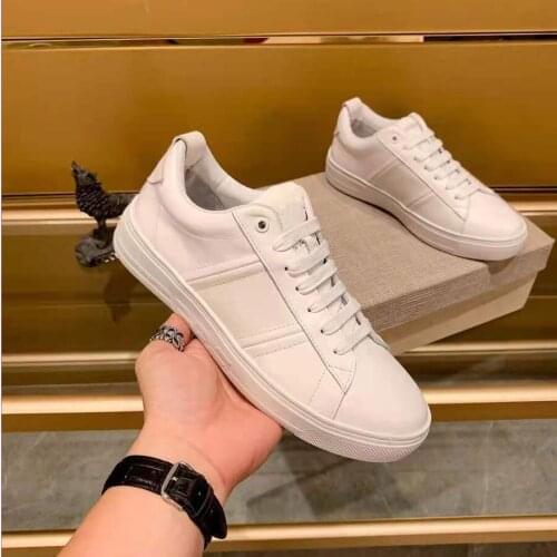 Fashion Patchwork Mens Casual Leather Sneakers High Quality Little White Shoes For Male Breathable Lace-up All-match Shoes