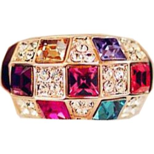 Multicolor Crystal Ring For Women 316L Stainless Steel Female Wedding Rings Rainbow Color Stone Ring Jewelry