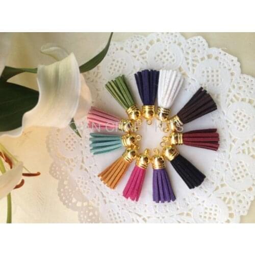 Set of 50pcs Suede Tassels charm pendant, Ideal Accessories for DIY projects, Suede leather tassel, 42mm xd0051