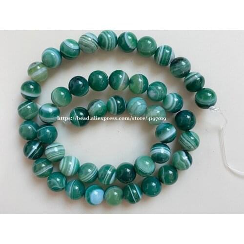 Natural Stone Top Quality Green Sardonyx Agates Round Loose Beads 6 8 10 12MM Pick Size For Jewelry Making