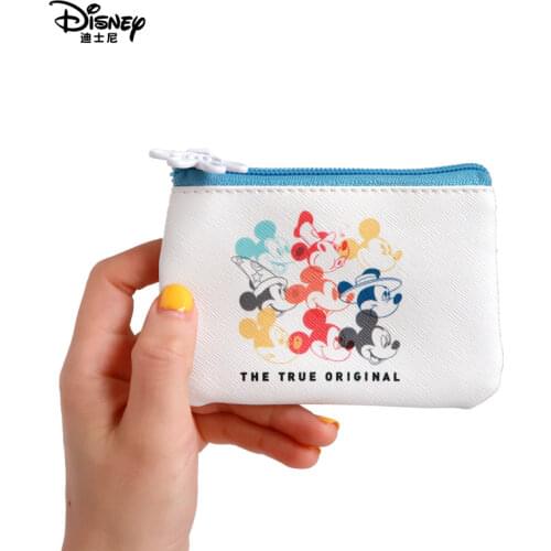 2021Disney Mickey Cartoon Multifunctional Storage Bag Small and Cute Childrens Wallet Casual Mini Pu Zipper Girl Coin Purse