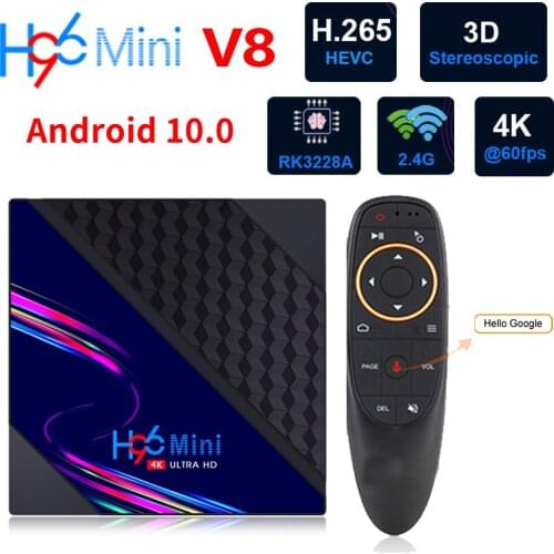 Smart TV Box Android 10 H96 Mini V8 RK3228A 2.4G Wifi Google 4K Media Player 1080p tvbox Youtube Google Set top Boxes H96MINI