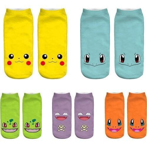 Pokemon Pikachu Game Cotton Socks Pokemon Go Squirtle Charmander Bulbasaur Anime Cosplay Men Women Christmas birthday Gift Sock