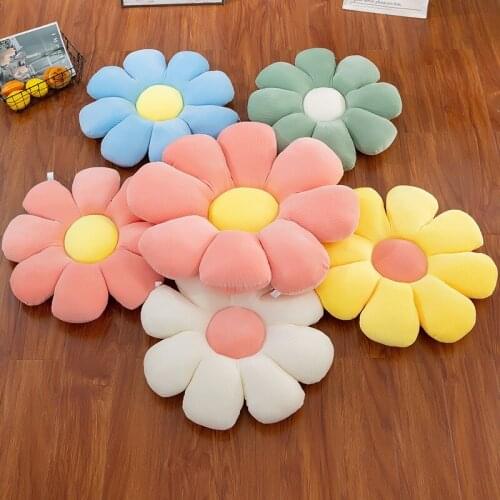 Cute Pillow Flower Plush Throw Sofa Mat Home Decoration Soft Stuffed Doll Chair Pad Floor Cushion Kids Lovers Birthday Gifts