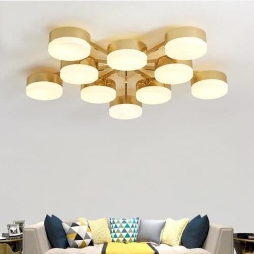 Nordic wrought iron hall restaurant led ceiling lamp post modern minimalist warm bedroom room creative plum ceiling lamp