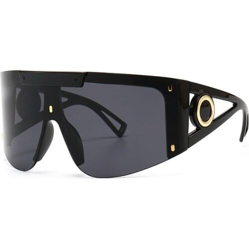 Classic Oversize Frame Retro Sunglasses For Men And Women Modern Semi-Rimless Glamour Trend Designer Ladies Sun Glasses