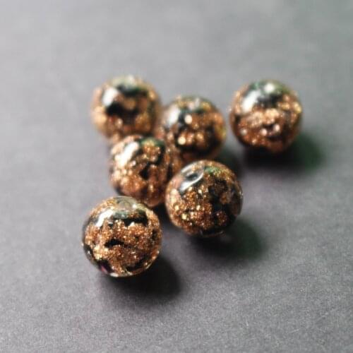 10pcs/lot 10mm Lampwork Glass Beads Glass Boutique beads Black Color With Shinning Sand for earring necklace making